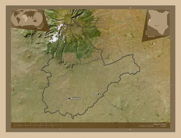Bungoma Provincie Kenia Lage Resolutie Satellietkaart Locaties Namen Van Grote — Stockfoto