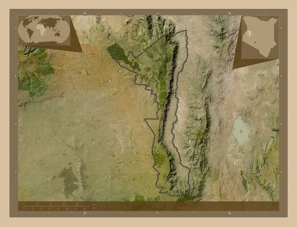 Elgeyo Marakwet Contea Del Kenya Mappa Satellitare Bassa Risoluzione Mappa — Foto Stock