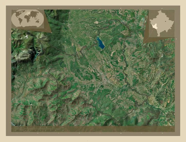 Гьякова Муниципалитет Косово Спутниковая Карта Высокого Разрешения Вспомогательные Карты Расположения — стоковое фото