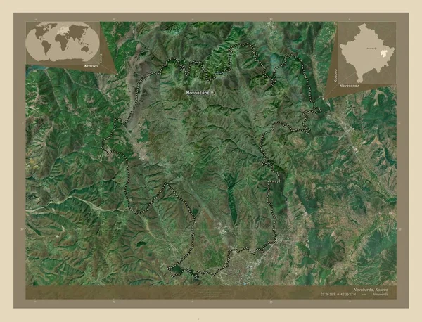 Novoberda Gemeinde Kosovo Hochauflösende Satellitenkarte Orte Und Namen Der Wichtigsten — Stockfoto