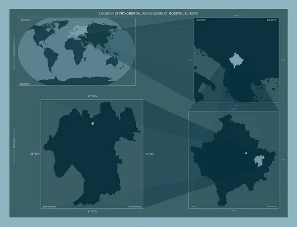 Novoberda Município Kosovo Diagrama Mostrando Localização Região Mapas Maior Escala — Fotografia de Stock