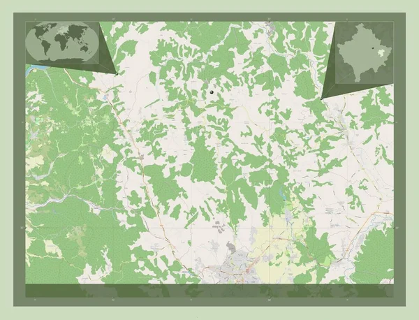 Novoberda Gmina Kosowa Otwórz Mapę Ulic Lokalizacje Dużych Miast Regionu — Zdjęcie stockowe