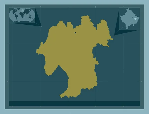 Novoberda Municipio Kosovo Forma Color Sólido Ubicaciones Las Principales Ciudades — Foto de Stock