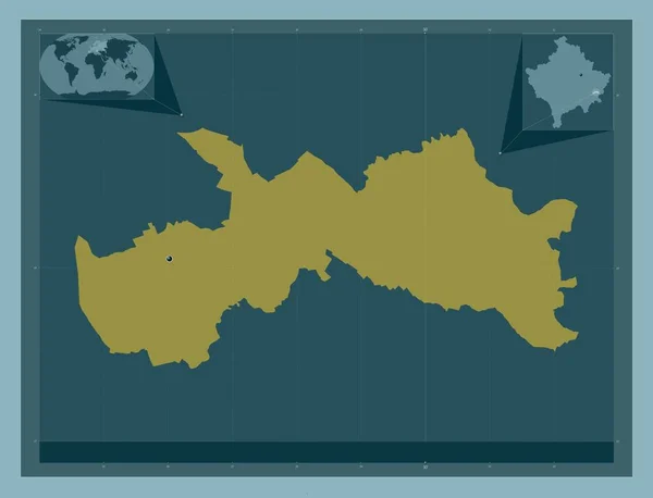 Partesh Gmina Kosowo Solidny Kształt Koloru Pomocnicze Mapy Położenia Narożnika — Zdjęcie stockowe