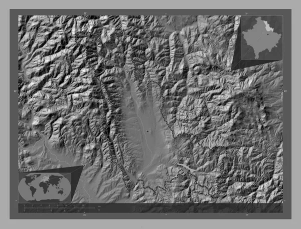 Podujeva Obec Kosovo Mapa Nadmořské Výšky Jezery Řekami Pomocné Mapy — Stock fotografie