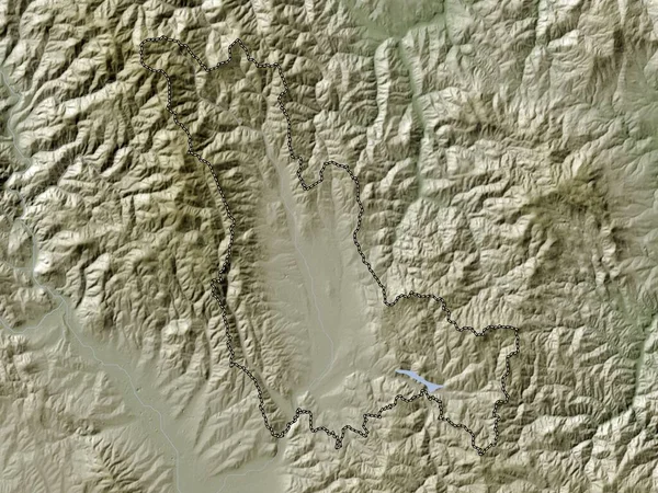 Подуева Муниципалитет Косово Карта Высот Окрашенная Вики Стиле Озерами Реками — стоковое фото