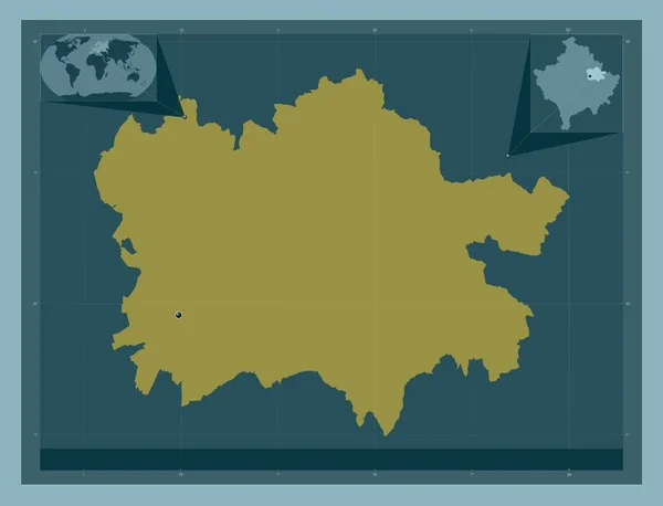 Prishtina Gemeinde Kosovo Einfarbige Form Standorte Der Wichtigsten Städte Der — Stockfoto