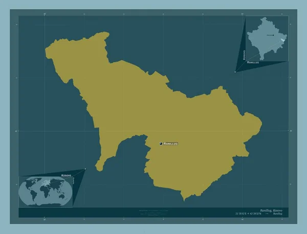 Ranillug Gemeente Kosovo Stevige Kleurvorm Locaties Namen Van Grote Steden — Stockfoto