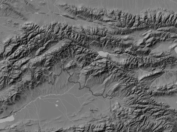 Джалал Абад Провинция Кыргызстан Карта Высот Билевеля Озерами Реками — стоковое фото