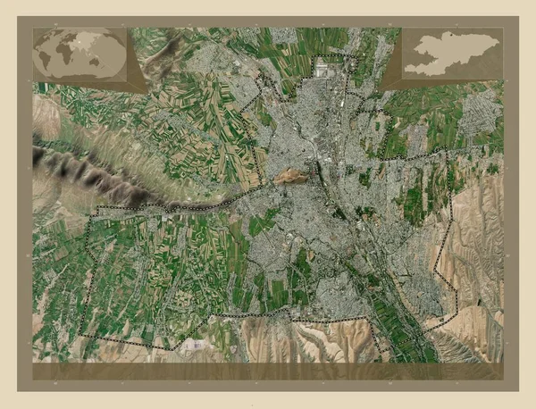 Osh City Πόλη Του Κιργιστάν Υψηλής Ανάλυσης Δορυφορικός Χάρτης Τοποθεσίες — Φωτογραφία Αρχείου
