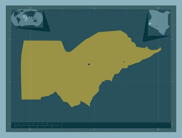 Homa Bay County Kenya Solid Color Shape Locations Major Cities — Stock Photo, Image