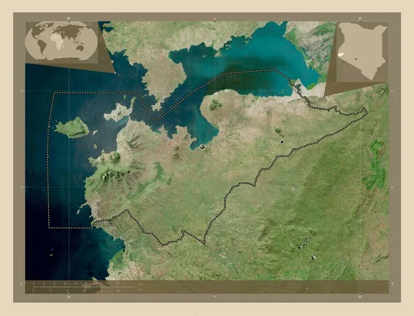 Homa Bay Contea Del Kenya Mappa Satellitare Alta Risoluzione Località — Foto Stock