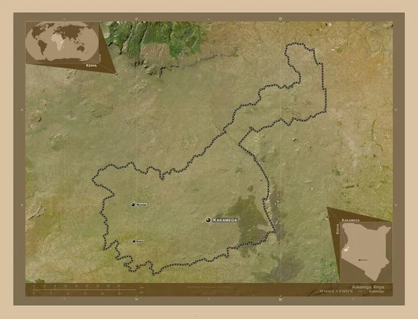 Какамега Графство Кенія Супутникова Карта Низькою Роздільною Здатністю Місця Розташування — стокове фото