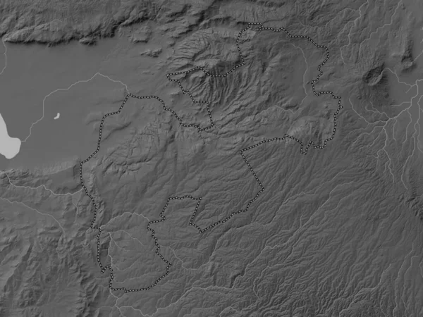 Kericho Επαρχία Κένυα Υψόμετρο Γκρι Χάρτη Λίμνες Και Ποτάμια — Φωτογραφία Αρχείου