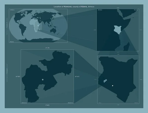 케냐의 도표는 규모의 지도에서 지역의 위치를 줍니다 프레임 Png 모양의 — 스톡 사진