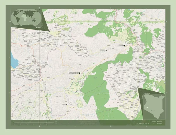 Kericho Provincie Kenia Open Plattegrond Locaties Namen Van Grote Steden — Stockfoto