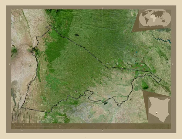 Кіамбу Графство Кенія Супутникова Карта Високої Роздільної Здатності Кутові Допоміжні — стокове фото