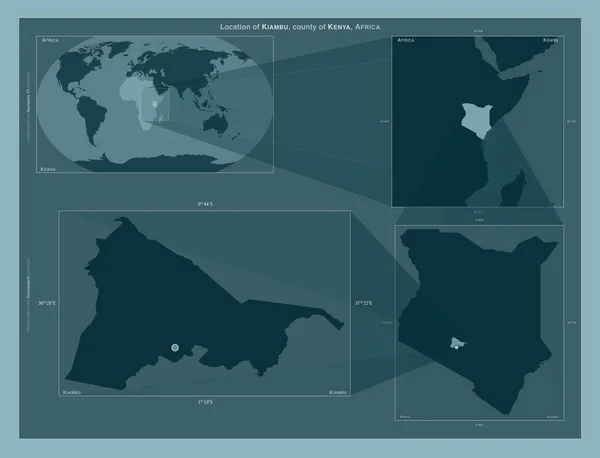 Kiambu Condado Kenia Diagrama Que Muestra Ubicación Región Mapas Gran — Foto de Stock