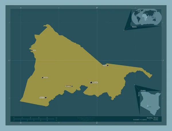 Kiambu Contea Del Kenya Forma Tinta Unita Località Nomi Delle — Foto Stock