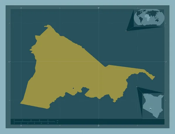 Kiambu Condado Quénia Forma Cor Sólida Mapa Localização Auxiliar Canto — Fotografia de Stock