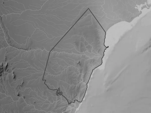 Kilifi Provincie Kenia Grayscale Hoogte Kaart Met Meren Rivieren — Stockfoto