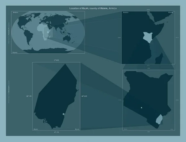 Kilifi Condado Kenia Diagrama Que Muestra Ubicación Región Mapas Gran — Foto de Stock