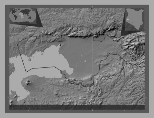 Kisumu Provincie Kenia Hoogteplattegrond Met Meren Rivieren Locaties Van Grote — Stockfoto