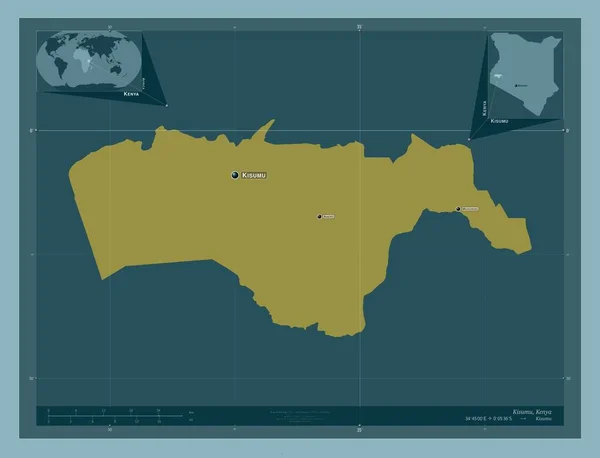Кісуму Графство Кенія Твердий Колір Місця Розташування Назви Великих Міст — стокове фото