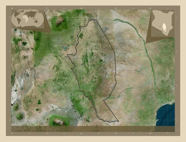 Kitui Condado Kenia Mapa Satelital Alta Resolución Mapas Ubicación Auxiliares — Foto de Stock