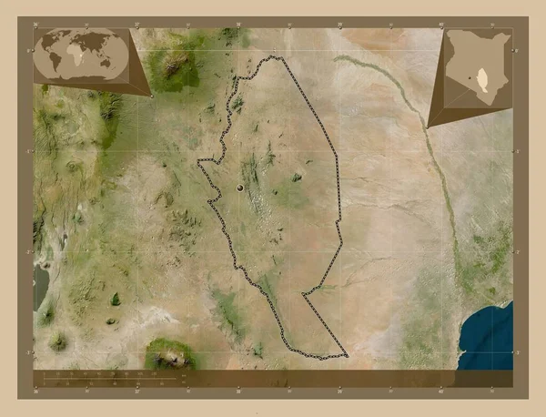 Kitui Condado Kenia Mapa Satelital Baja Resolución Mapas Ubicación Auxiliares —  Fotos de Stock