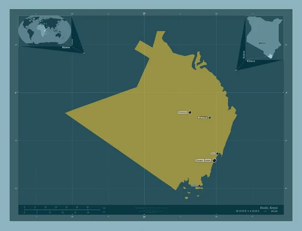 Kwale Comté Kenya Forme Couleur Unie Emplacements Noms Des Grandes — Photo