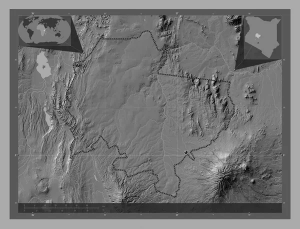 Laikipia Okres Keňa Mapa Nadmořské Výšky Jezery Řekami Pomocné Mapy — Stock fotografie