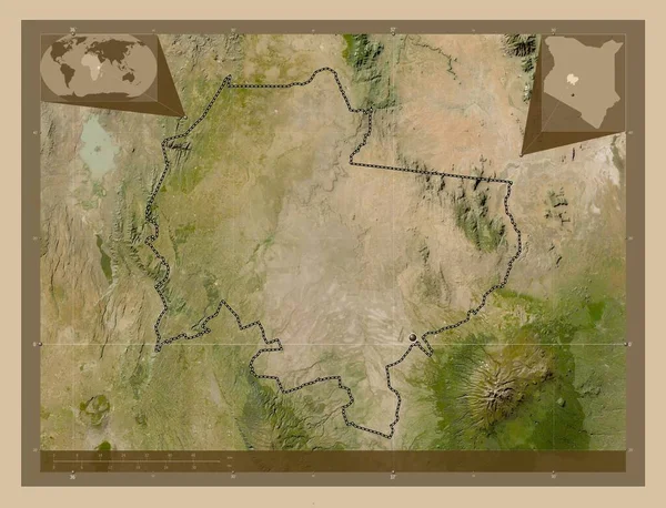 Laikipia Condado Quénia Mapa Satélite Baixa Resolução Mapa Localização Auxiliar — Fotografia de Stock