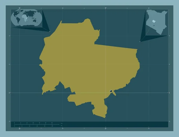 Лайкіпія Графство Кенія Твердий Колір Кутові Допоміжні Карти Місцезнаходження — стокове фото