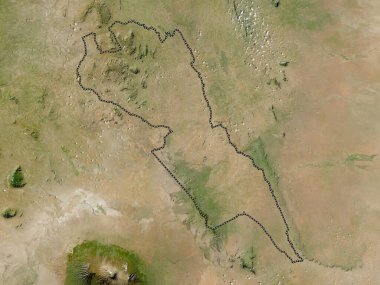 Makueni, Kenya ilçesi. Düşük çözünürlüklü uydu haritası