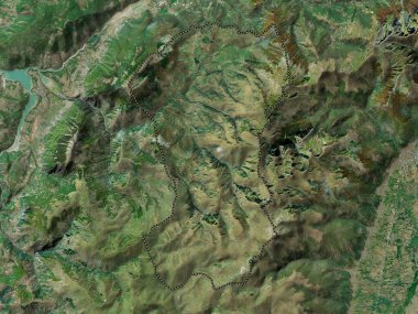 Dragash, municipality of Kosovo. High resolution satellite map clipart