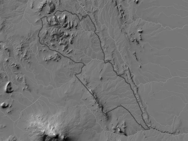Макуени Округ Кения Карта Высот Билевеля Озерами Реками — стоковое фото