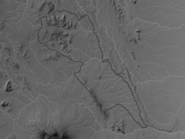 Макуені Графство Кенія Грайливою Картою Висот Озерами Річками — стокове фото