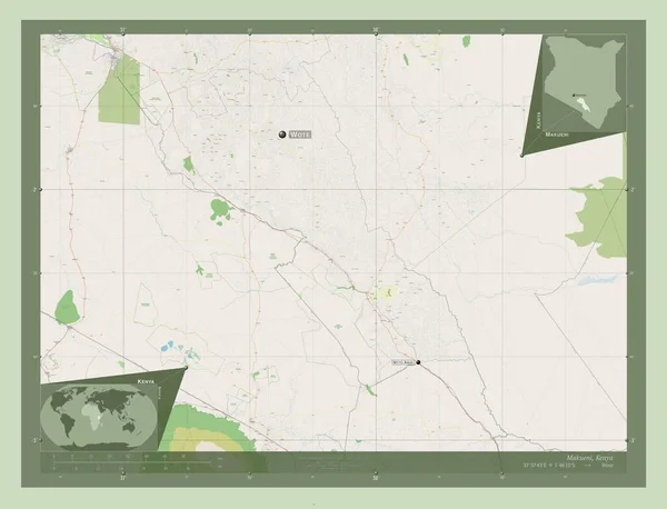 Makueni Kreis Kenia Open Street Map Orte Und Namen Der — Stockfoto