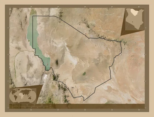 Marsabit Condado Kenia Mapa Satelital Baja Resolución Ubicaciones Las Principales —  Fotos de Stock