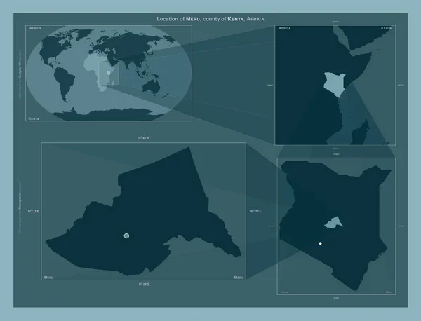 Меру Графство Кенія Діаграма Показує Розташування Регіону Мапах Великого Масштабу — стокове фото