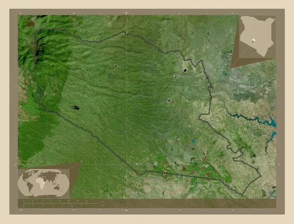 Murang Condado Quénia Mapa Satélite Alta Resolução Locais Das Principais — Fotografia de Stock