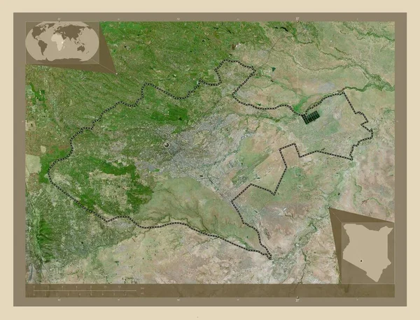 Nairobi Contea Del Kenya Mappa Satellitare Alta Risoluzione Località Delle — Foto Stock