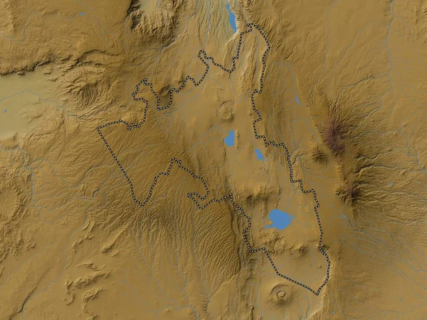 Nakuru Condado Kenia Mapa Elevación Colores Con Lagos Ríos — Foto de Stock