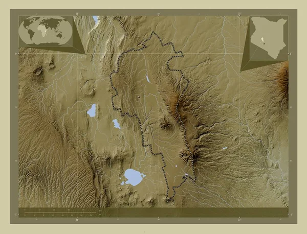 Nyandarua Contea Del Kenya Mappa Elevazione Colorata Stile Wiki Con — Foto Stock