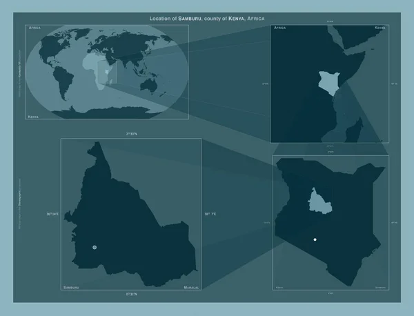 Самбуру Графство Кенія Діаграма Показує Розташування Регіону Мапах Великого Масштабу — стокове фото