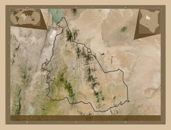 Samburu Contea Del Kenya Mappa Satellitare Bassa Risoluzione Località Delle — Foto Stock