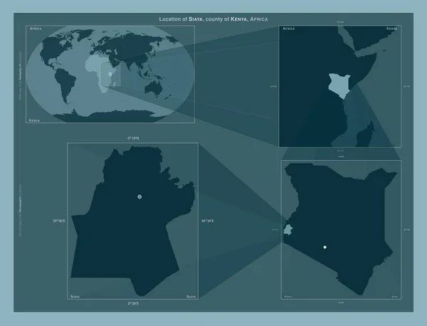 Siaya Condado Kenia Diagrama Que Muestra Ubicación Región Mapas Gran — Foto de Stock