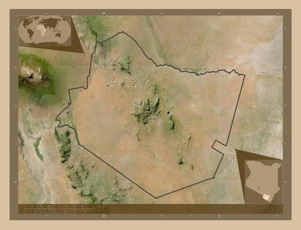 Taita Taveta Condado Kenia Mapa Satelital Baja Resolución Ubicaciones Las —  Fotos de Stock
