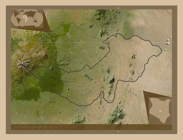 Tharaka Nithi Επαρχία Κένυα Δορυφορικός Χάρτης Χαμηλής Ανάλυσης Τοποθεσίες Μεγάλων — Φωτογραφία Αρχείου
